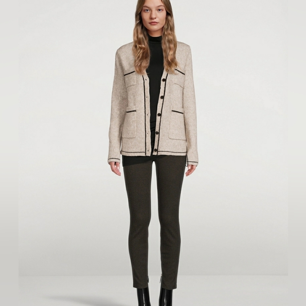 *Theory Cream Cardigan with Black Accents – Size S - Picture 9 of 9